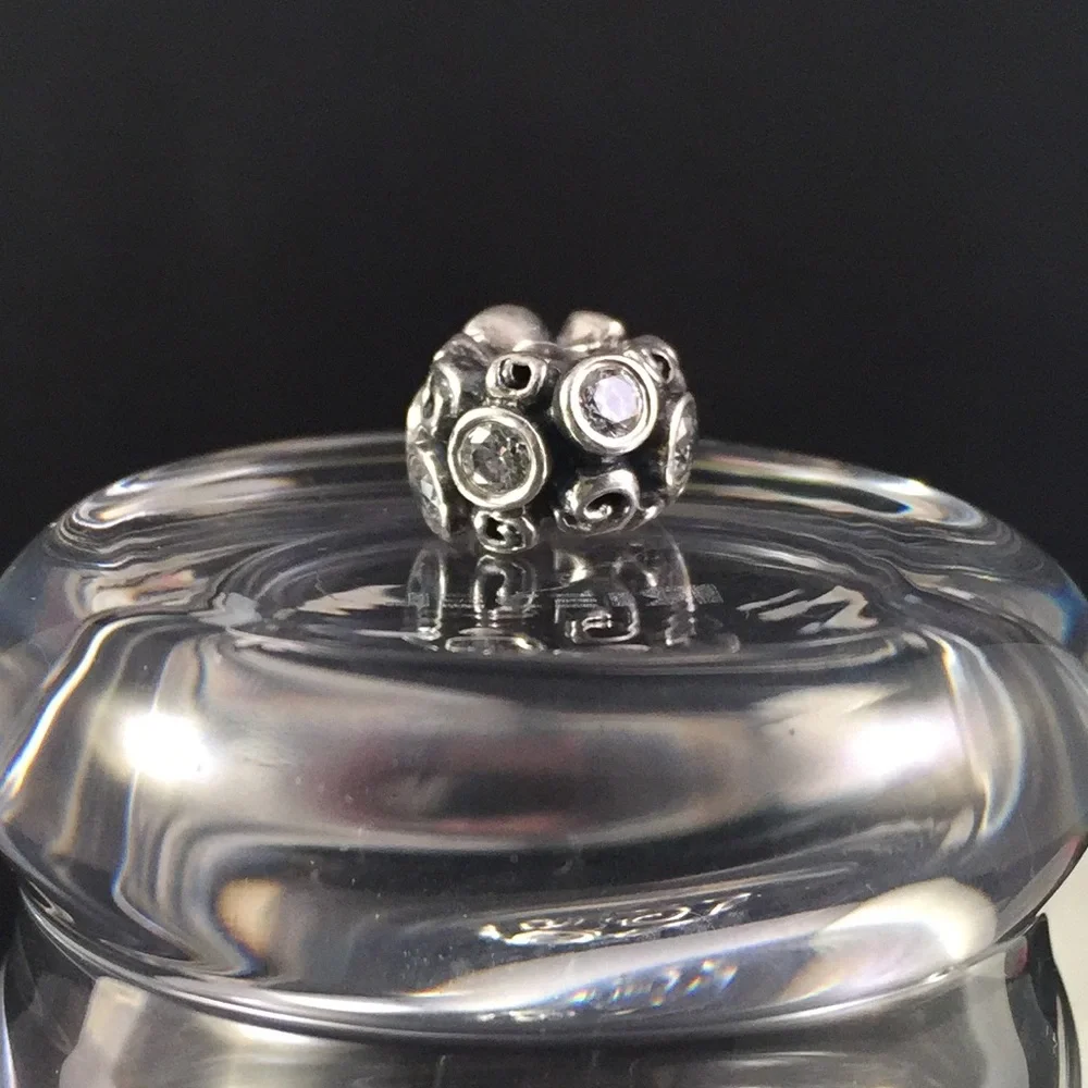 Authentic PANDORA 925 Silver Primrose Clear CZ - Picture 4 of 8